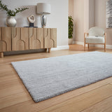 Mackenzie Washable Shaggy Rug Silver from Roseland Furniture