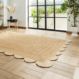 Chesney Round Jute Scalloped Edge Natural Rug