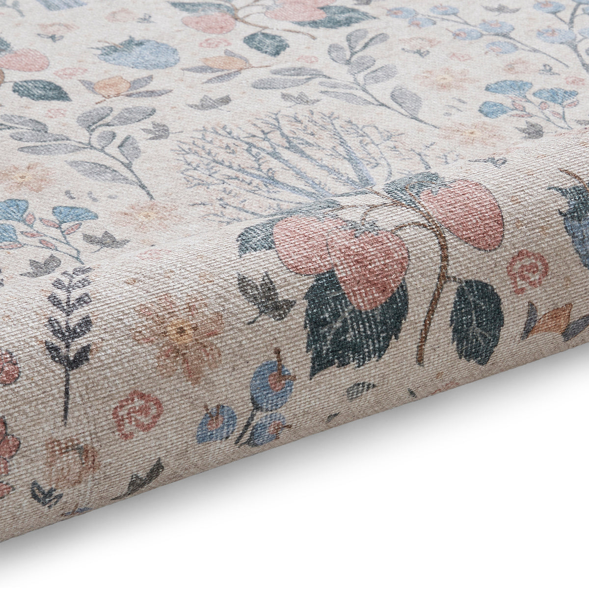 Emmie Classic Floral Print Rug Beige Blue from Roseland Furniture