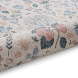 Emmie Classic Floral Print Rug Beige Blue from Roseland Furniture