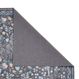 Emmie Classic Floral Print Rug Black Blue from Roseland Furniture