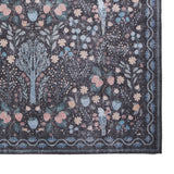 Emmie Classic Floral Print Rug Black Blue from Roseland Furniture