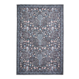 Emmie Classic Floral Print Rug Black Blue from Roseland Furniture