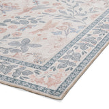 Rosa Classic Floral Print Rug Beige Blue from Roseland Furniture