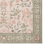 Rosa Classic Floral Print Rug Beige Green from Roseland Furniture
