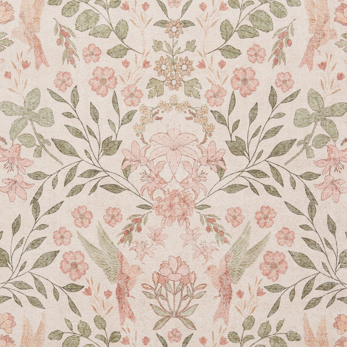 Rosa Classic Floral Print Rug Beige Green from Roseland Furniture