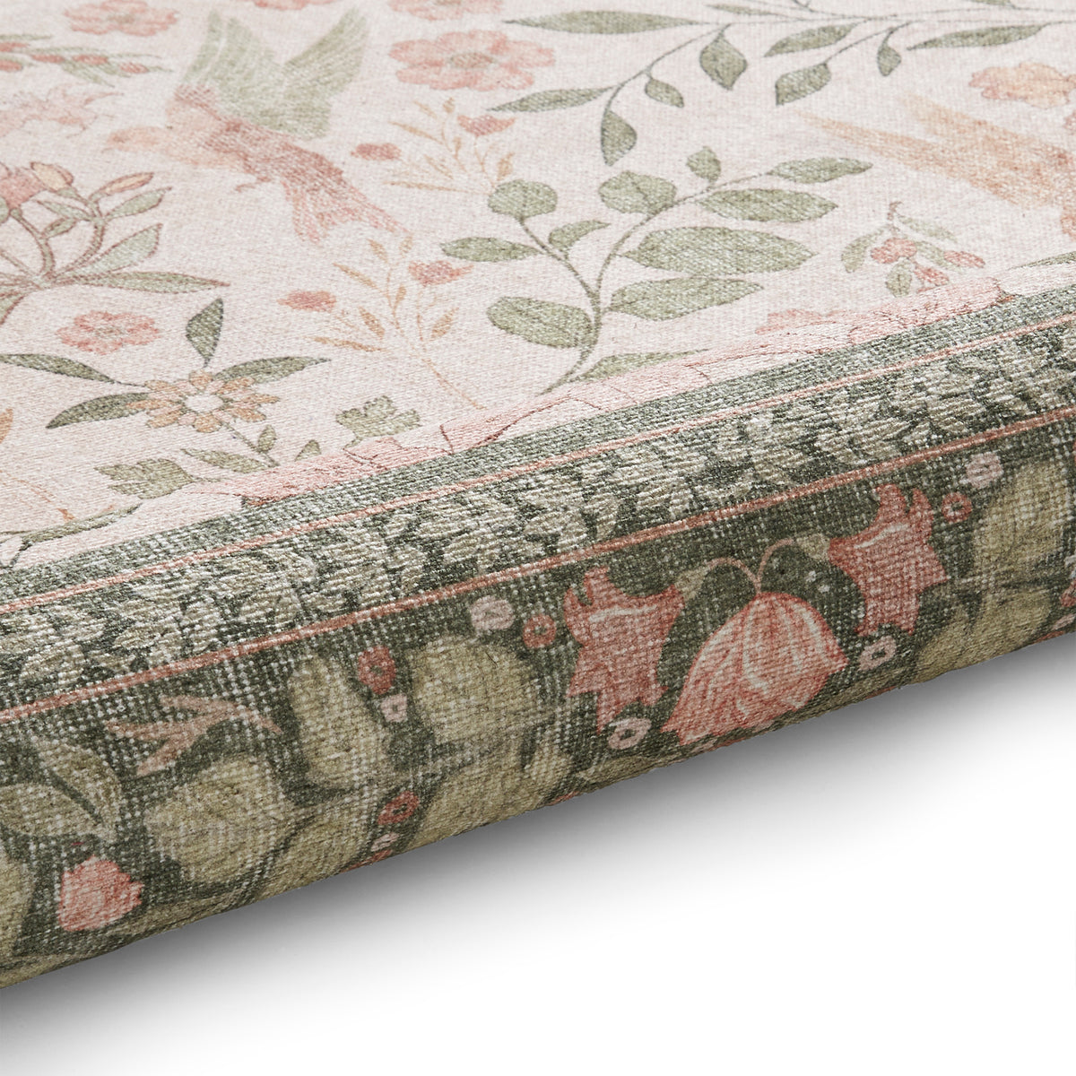 Rosa Classic Floral Print Rug Beige Green from Roseland Furniture