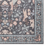 Rosa Classic Floral Print Rug Dark Blue from Roseland Furniture