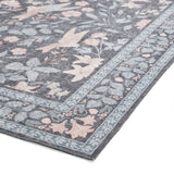 Rosa Classic Floral Print Rug Dark Blue from Roseland Furniture
