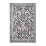 Rosa Classic Floral Print Rug Dark Blue from Roseland Furniture