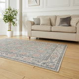 Aubrie Classic Floral Print Rug Beige Blue from Roseland Furniture