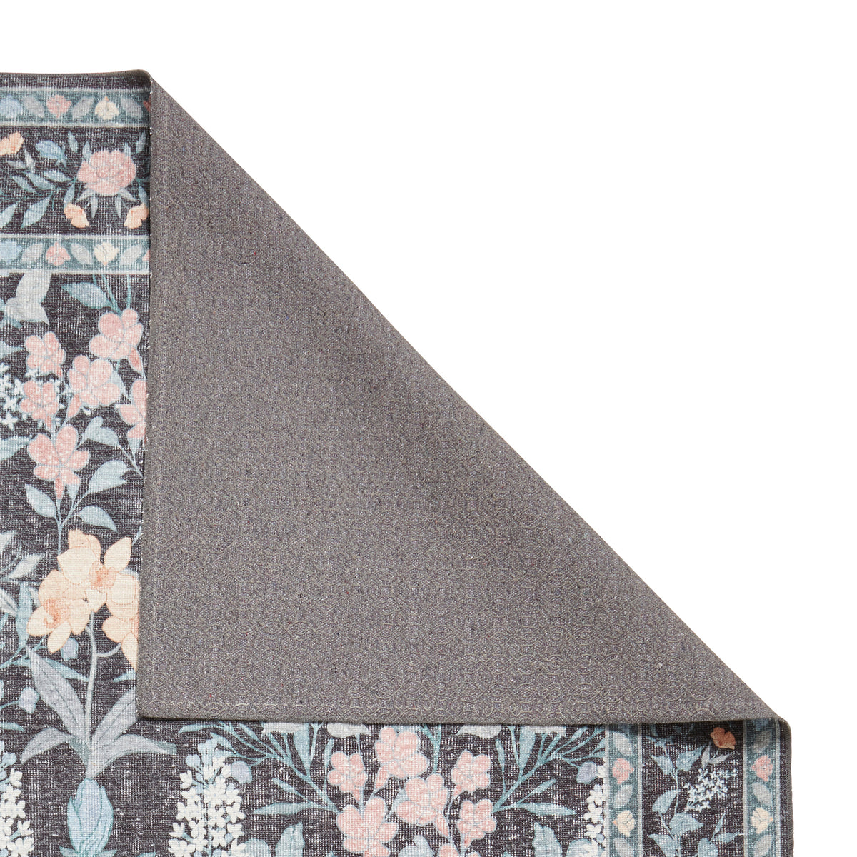 Mila Classic Floral Print Rug Dark Blue from Roseland Furniture