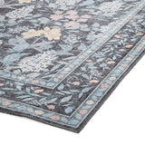 Mila Classic Floral Print Rug Dark Blue from Roseland Furniture