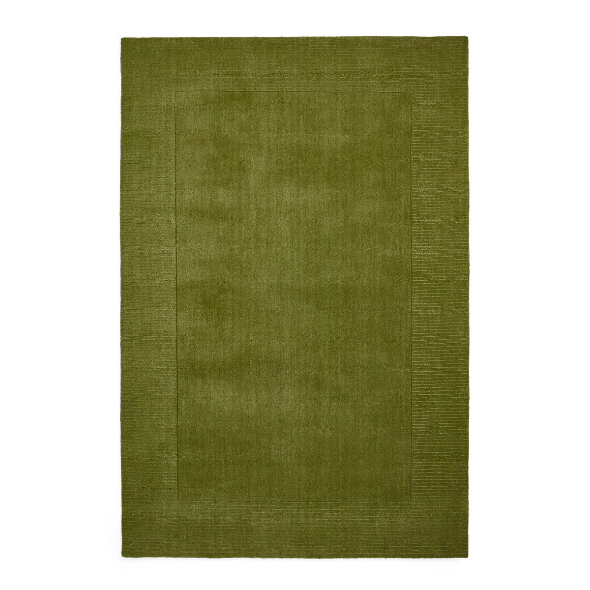 Lauder Plain Wool Border Rug Green from Roseland Furniture