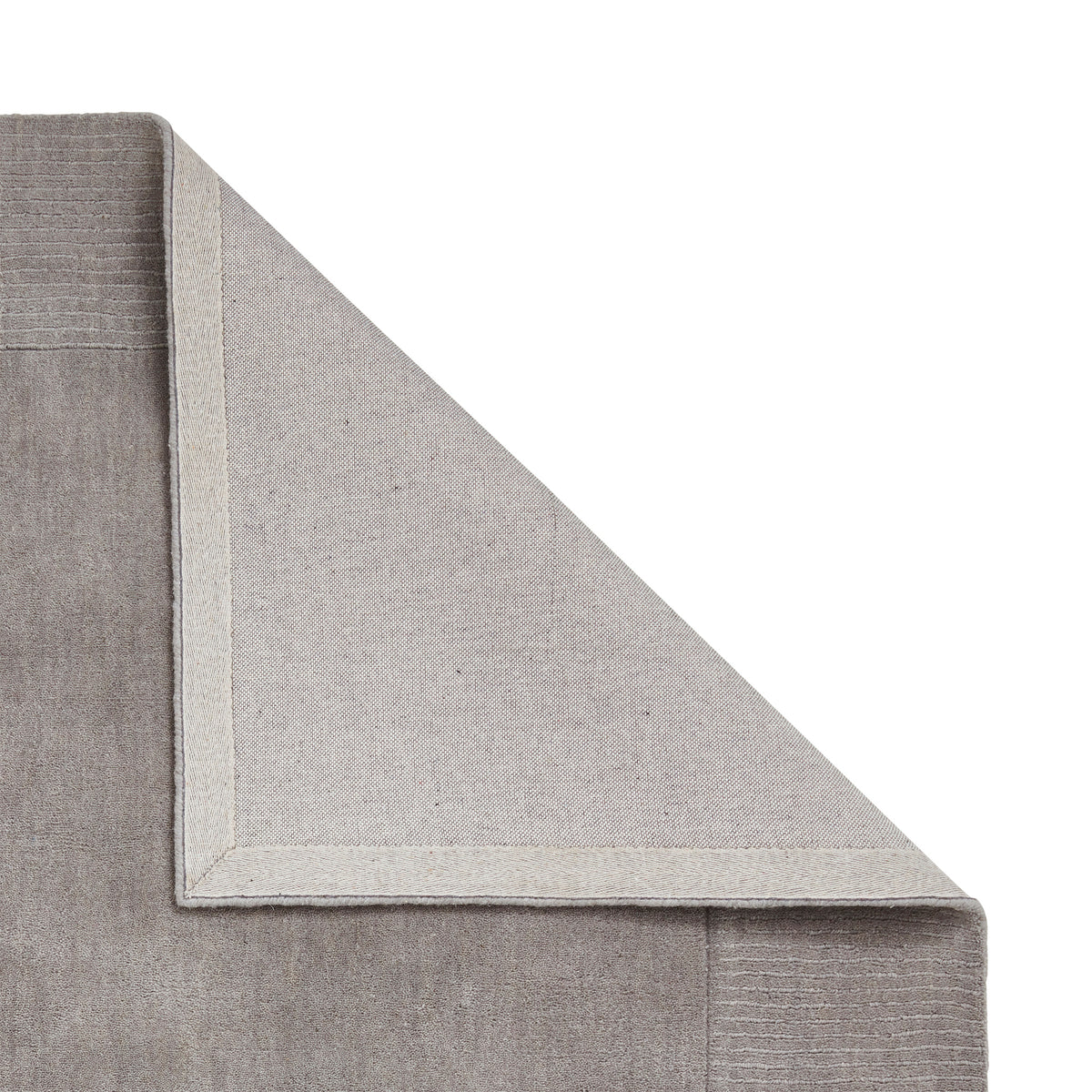 Lauder Plain Wool Border Rug Grey from Roseland Furniture