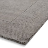 Lauder Plain Wool Border Rug Grey from Roseland Furniture