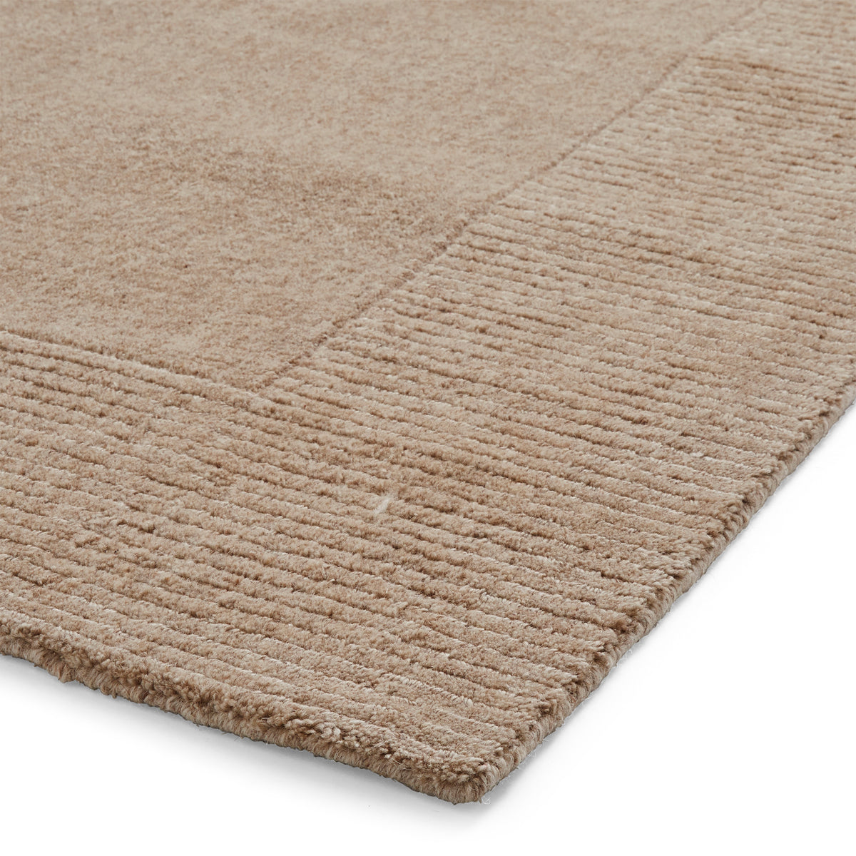Lauder Plain Wool Border Rug Natural from Roseland Furniture