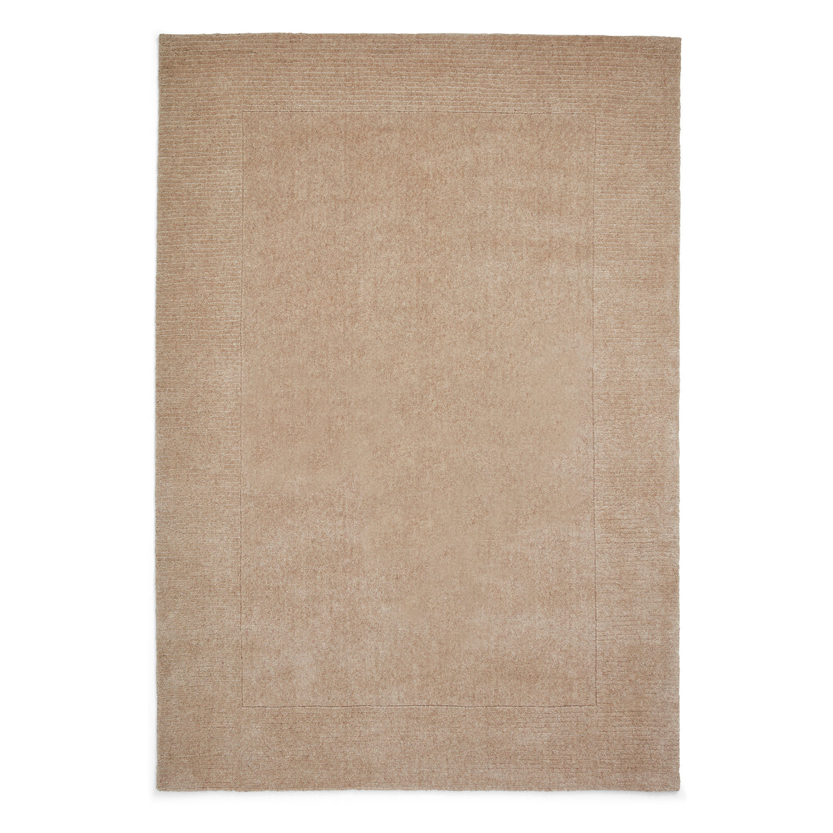 Lauder Plain Wool Border Rug Natural from Roseland Furniture
