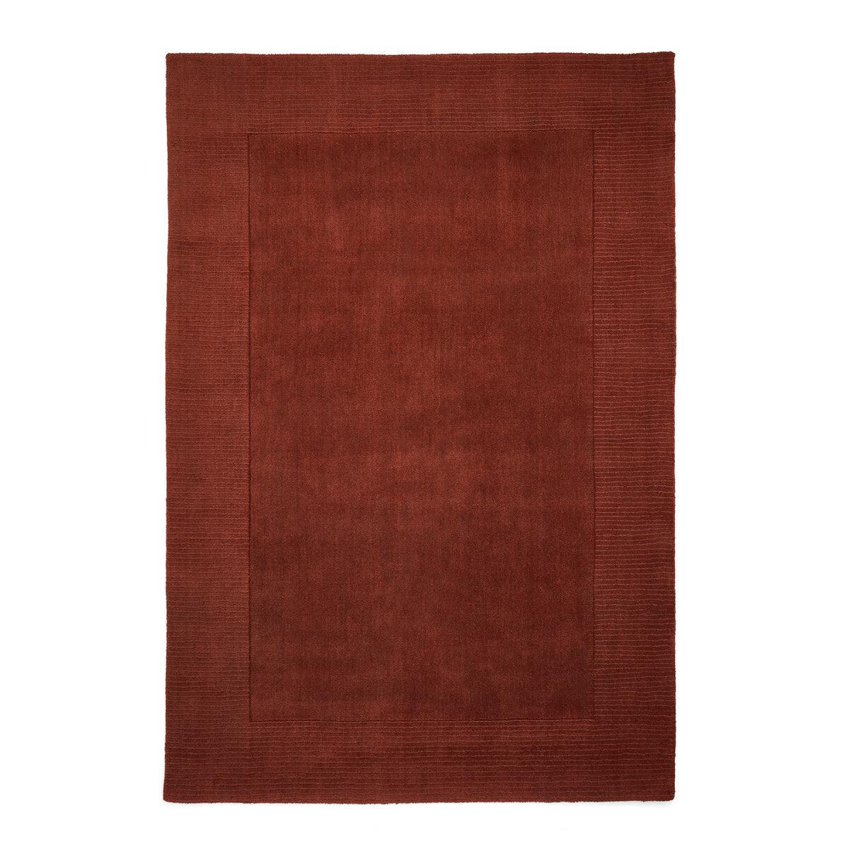 Lauder Plain Wool Border Rug Red from Roseland Furniture