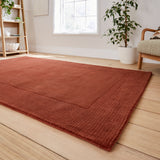 Lauder Plain Wool Border Rug Red from Roseland Furniture