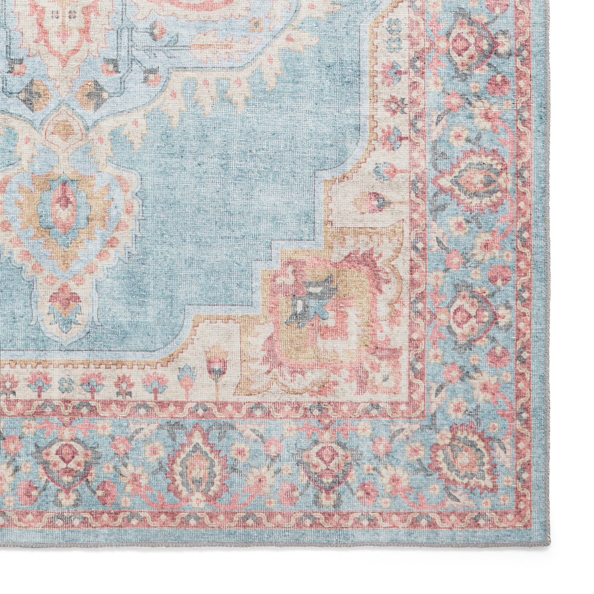 Madison Washable Vintage Inspired Rug Blue Beige from Roseland Furniture