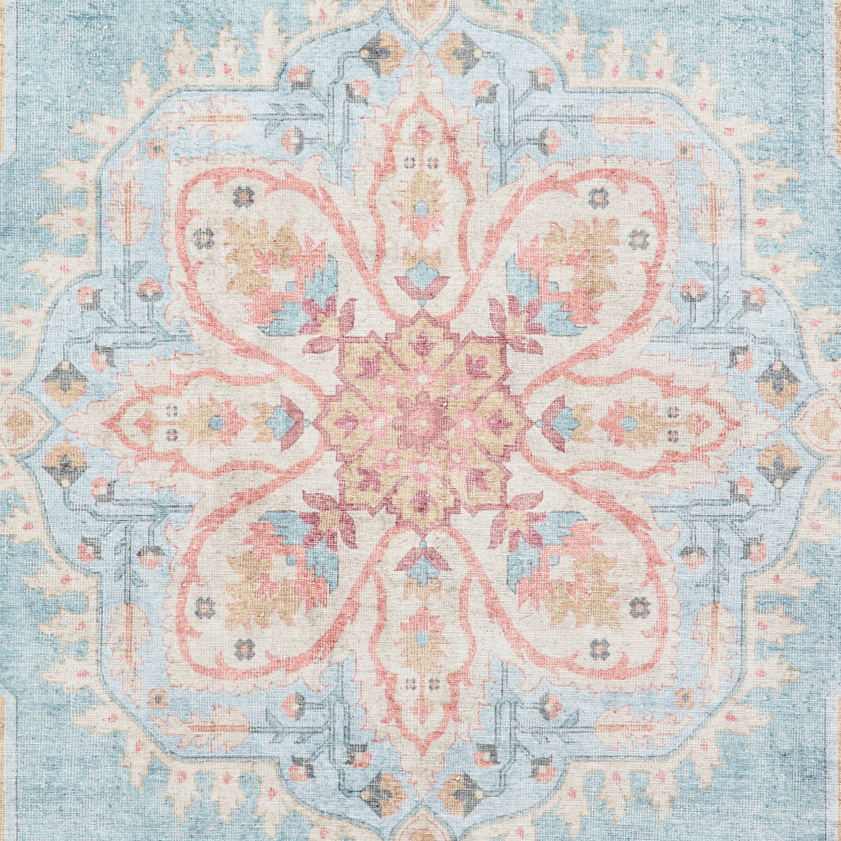 Madison Washable Vintage Inspired Rug Blue Beige from Roseland Furniture