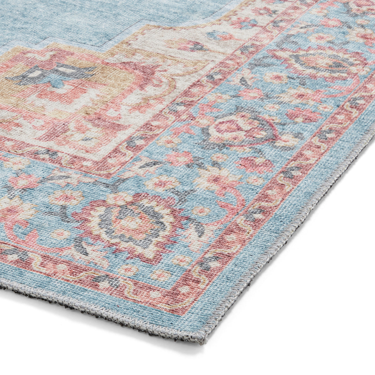 Madison Washable Vintage Inspired Rug Blue Beige from Roseland Furniture