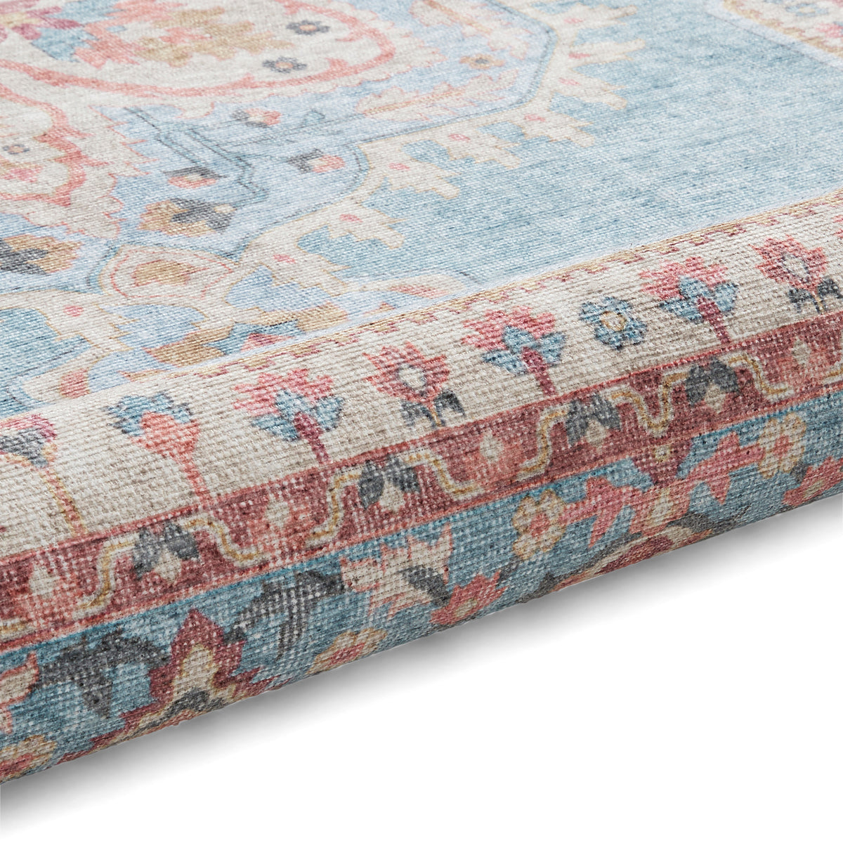 Madison Washable Vintage Inspired Rug Blue Beige from Roseland Furniture