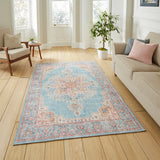 Madison Washable Vintage Inspired Rug Blue Beige from Roseland Furniture