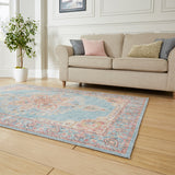 Madison Washable Vintage Inspired Rug Blue Beige from Roseland Furniture