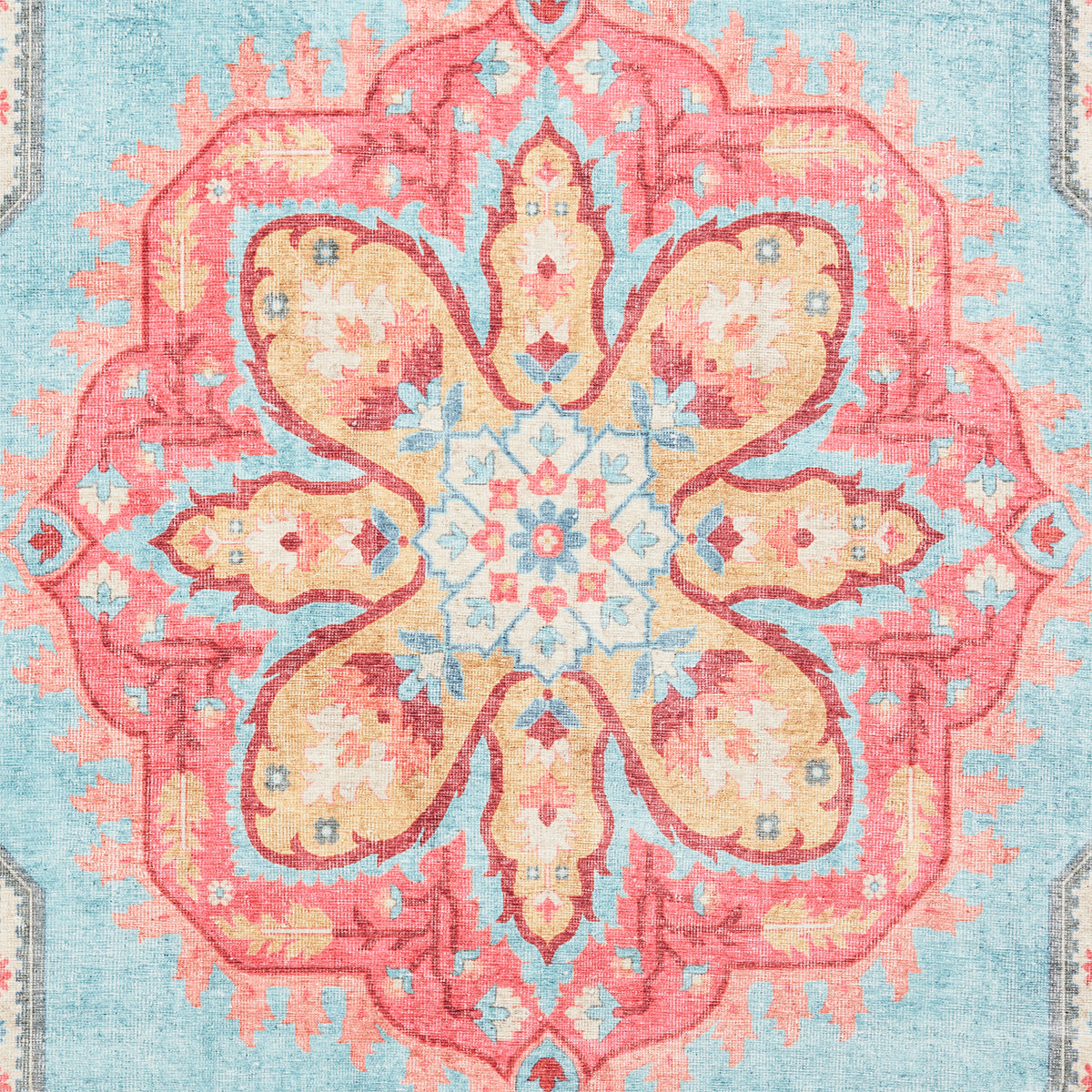 Madison Washable Vintage Inspired Rug Blue Red from Roseland Furniture