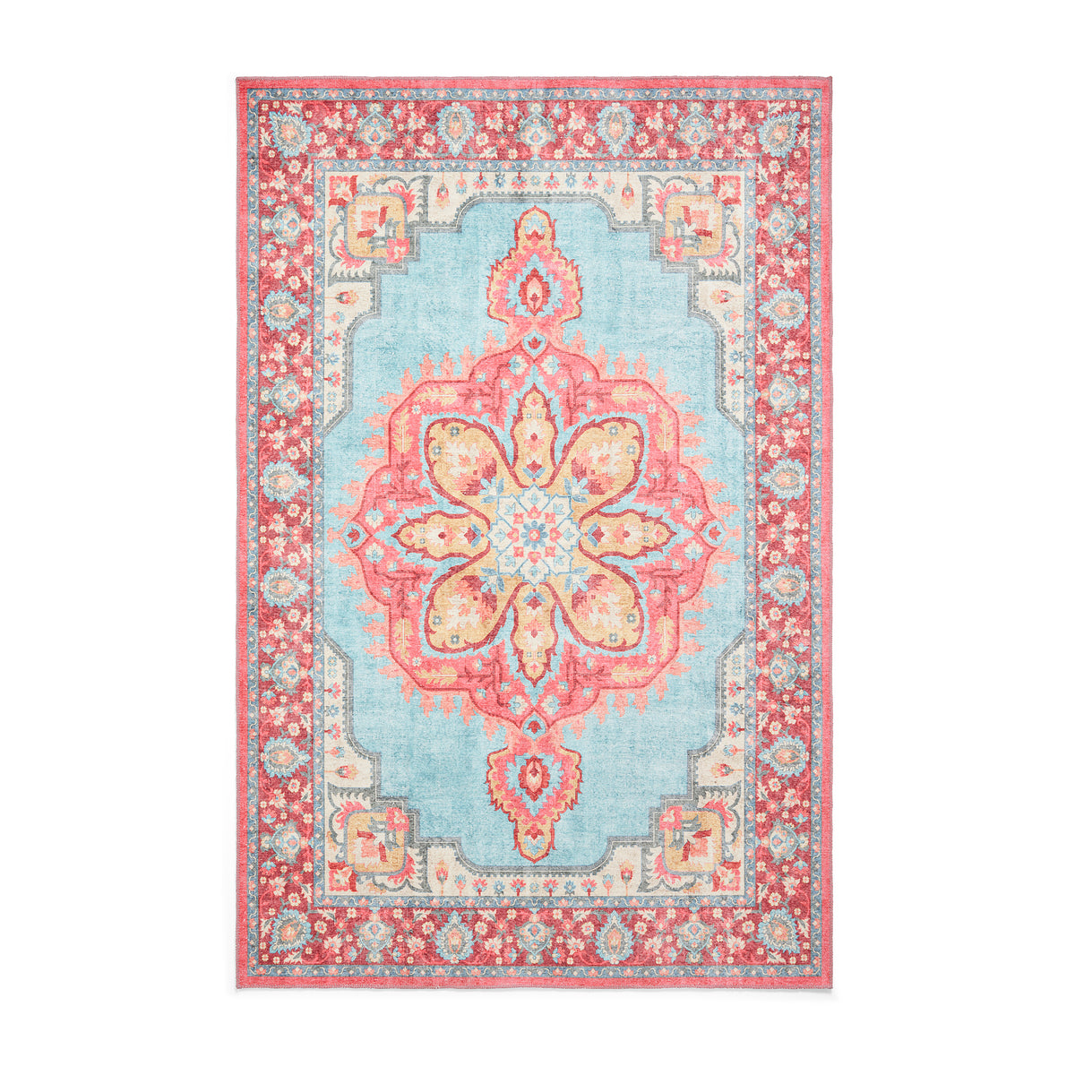 Madison Washable Vintage Inspired Rug Blue Red from Roseland Furniture