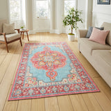 Madison Washable Vintage Inspired Rug Blue Red from Roseland Furniture
