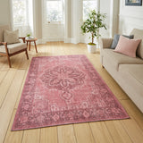 Madison Washable Vintage Inspired Rug Pink from Roseland Furniture