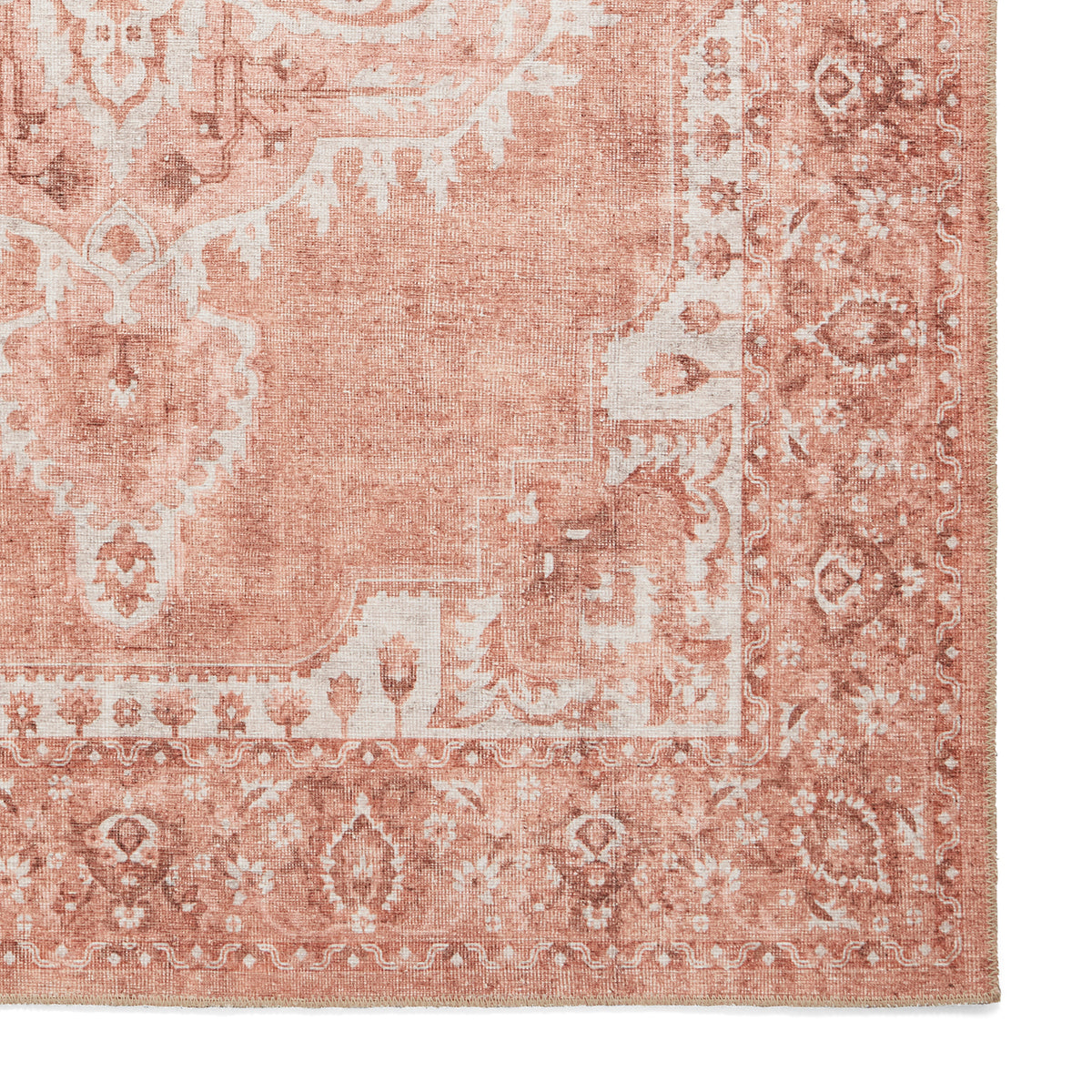 Madison Washable Vintage Inspired Rug Terracotta from Roseland Furniture