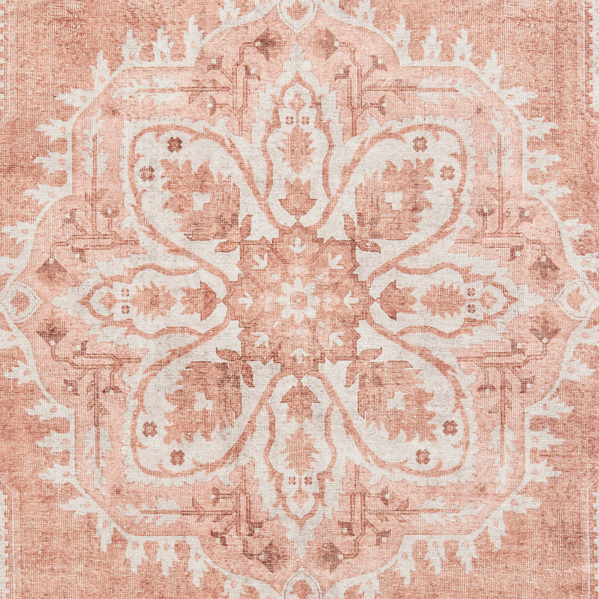 Madison Washable Vintage Inspired Rug Terracotta from Roseland Furniture