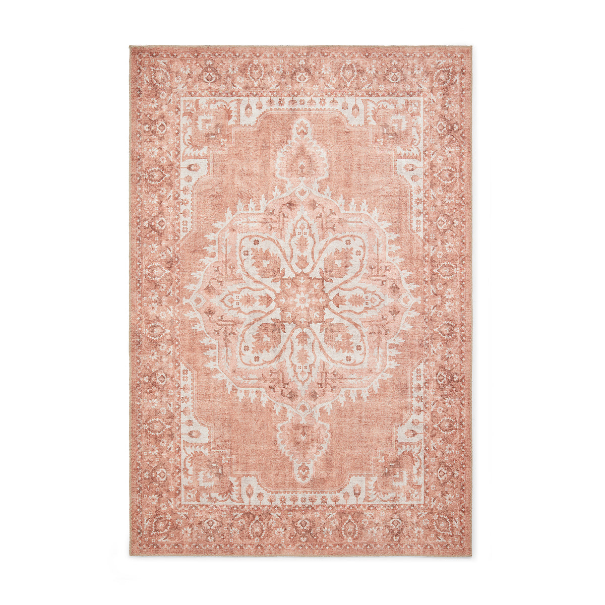 Madison Washable Vintage Inspired Rug Terracotta from Roseland Furniture