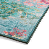 Clarke Clarke Fiore Rose Teal Washable Rug from Roseland Furniture