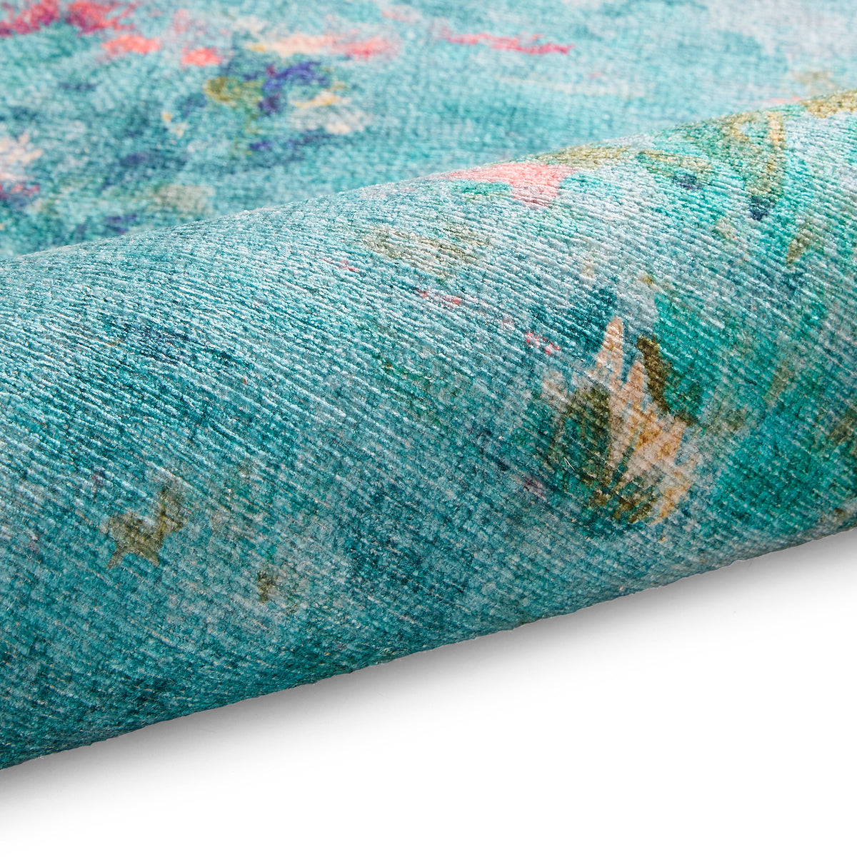 Clarke Clarke Fiore Rose Teal Washable Rug from Roseland Furniture