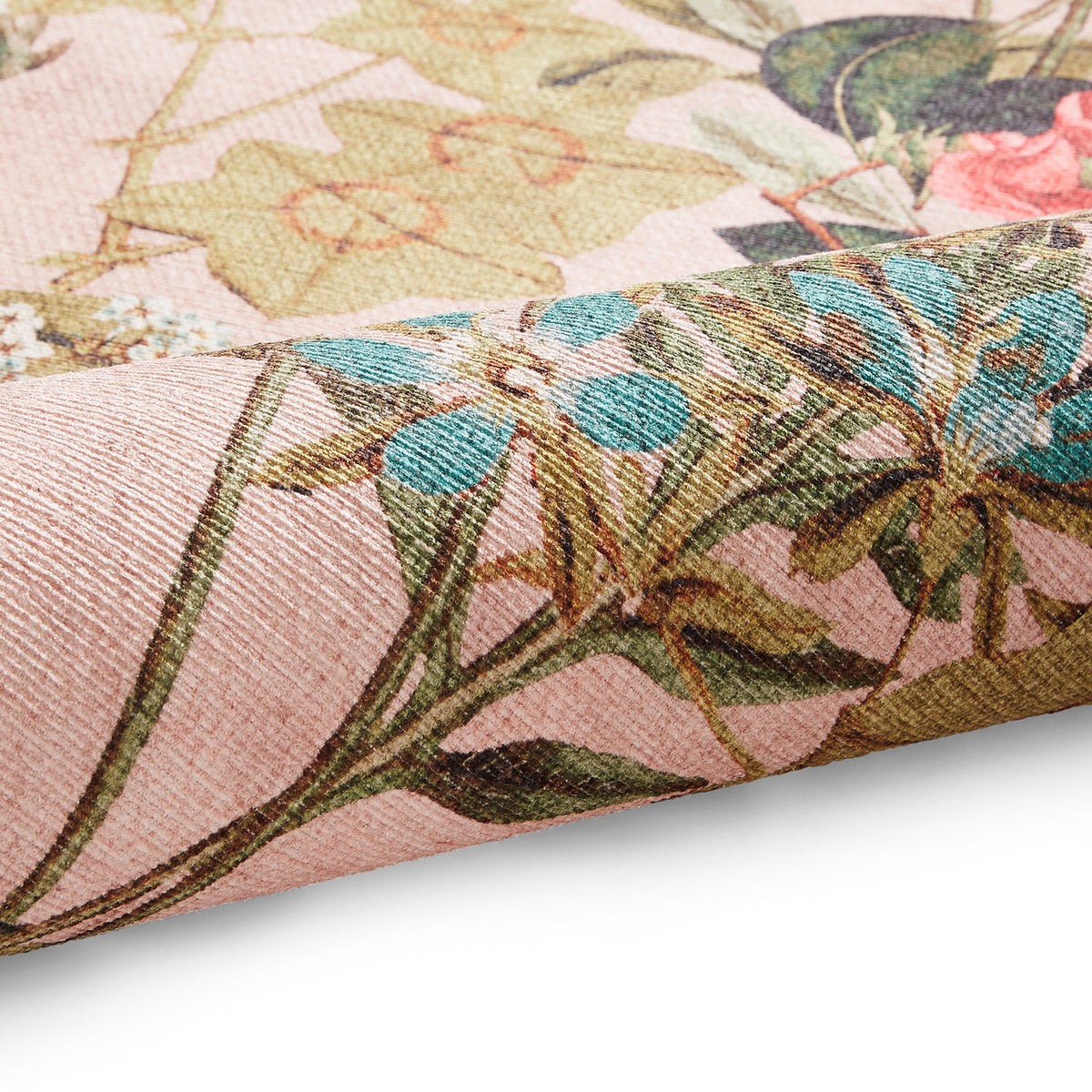 Clarke Clarke Passiflora Blush Washable Rug from Roseland Furniture