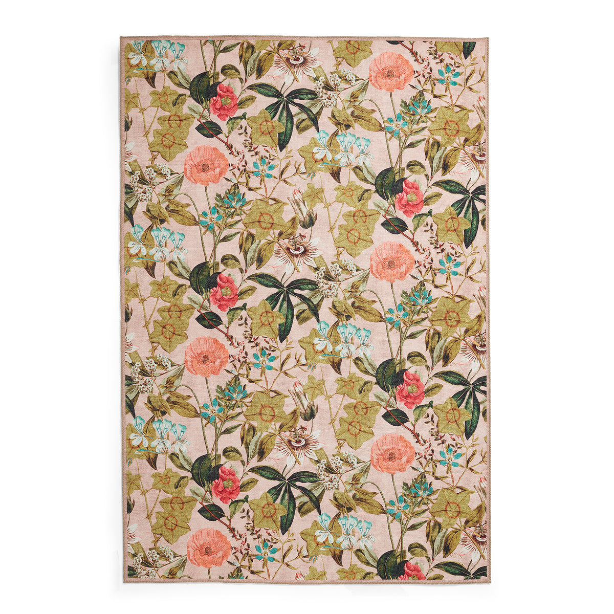 Clarke Clarke Passiflora Blush Washable Rug from Roseland Furniture