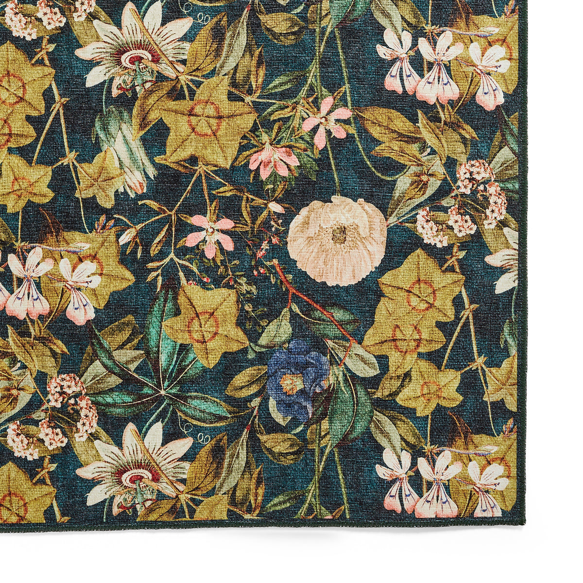 Clarke Clarke Passiflora Forest Washable Rug from Roseland Furniture