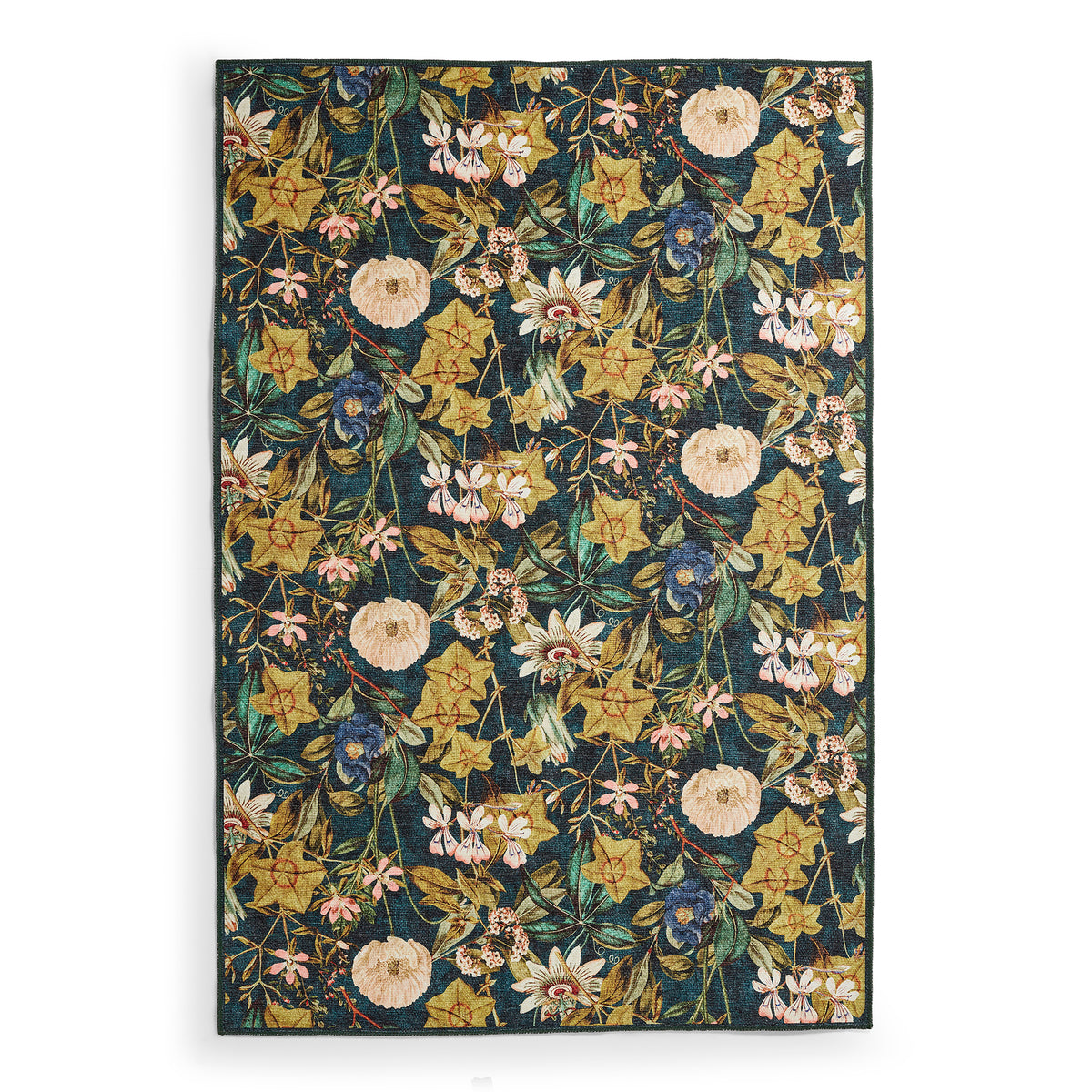 Clarke Clarke Passiflora Forest Washable Rug from Roseland Furniture