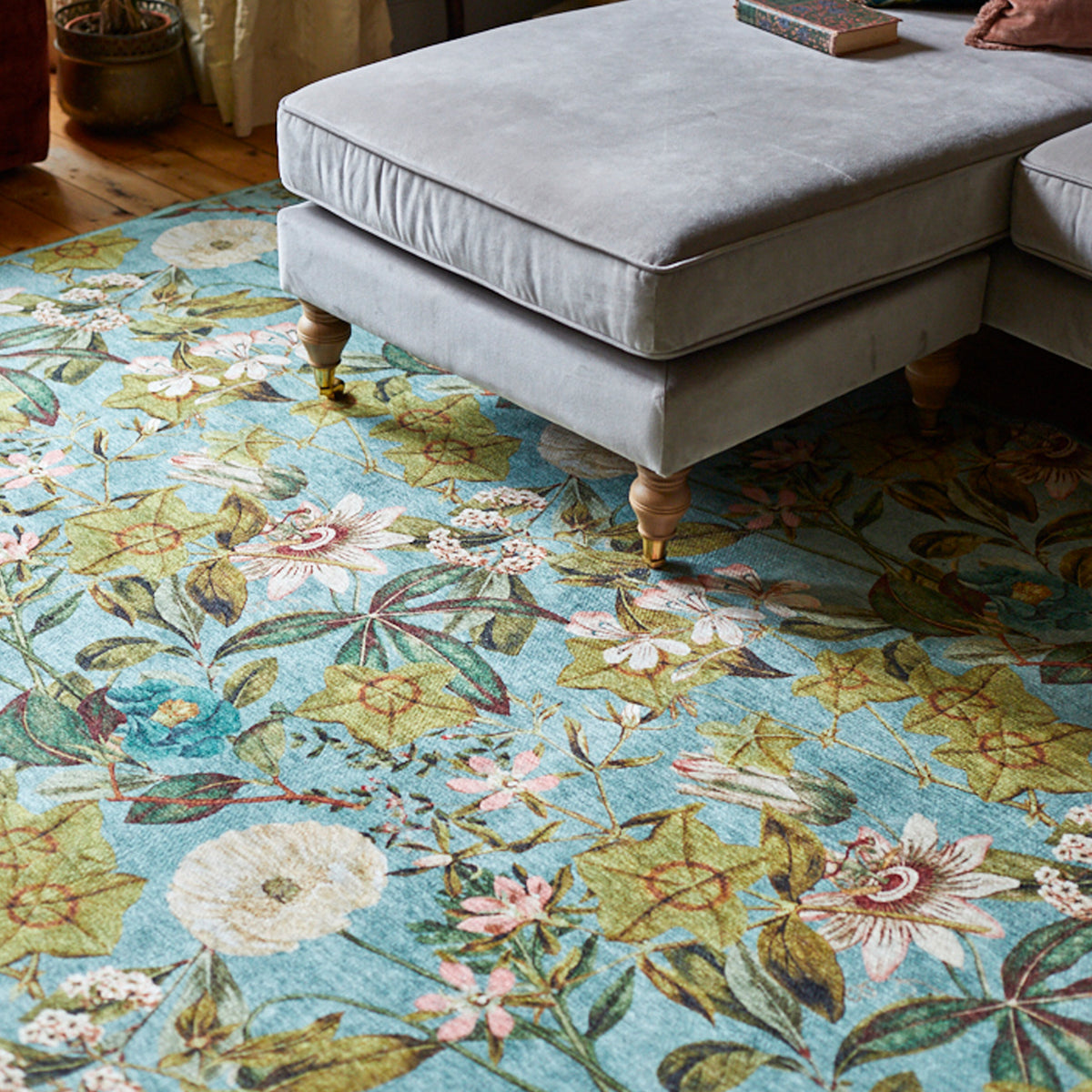 Clarke Clarke Passiflora Mineral Washable Rug from Roseland Furniture