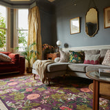 Clarke Clarke Passiflora Mulberry Washable Rug from Roseland Furniture