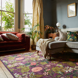 Clarke Clarke Passiflora Mulberry Washable Rug from Roseland Furniture