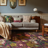 Clarke Clarke Passiflora Mulberry Washable Rug from Roseland Furniture