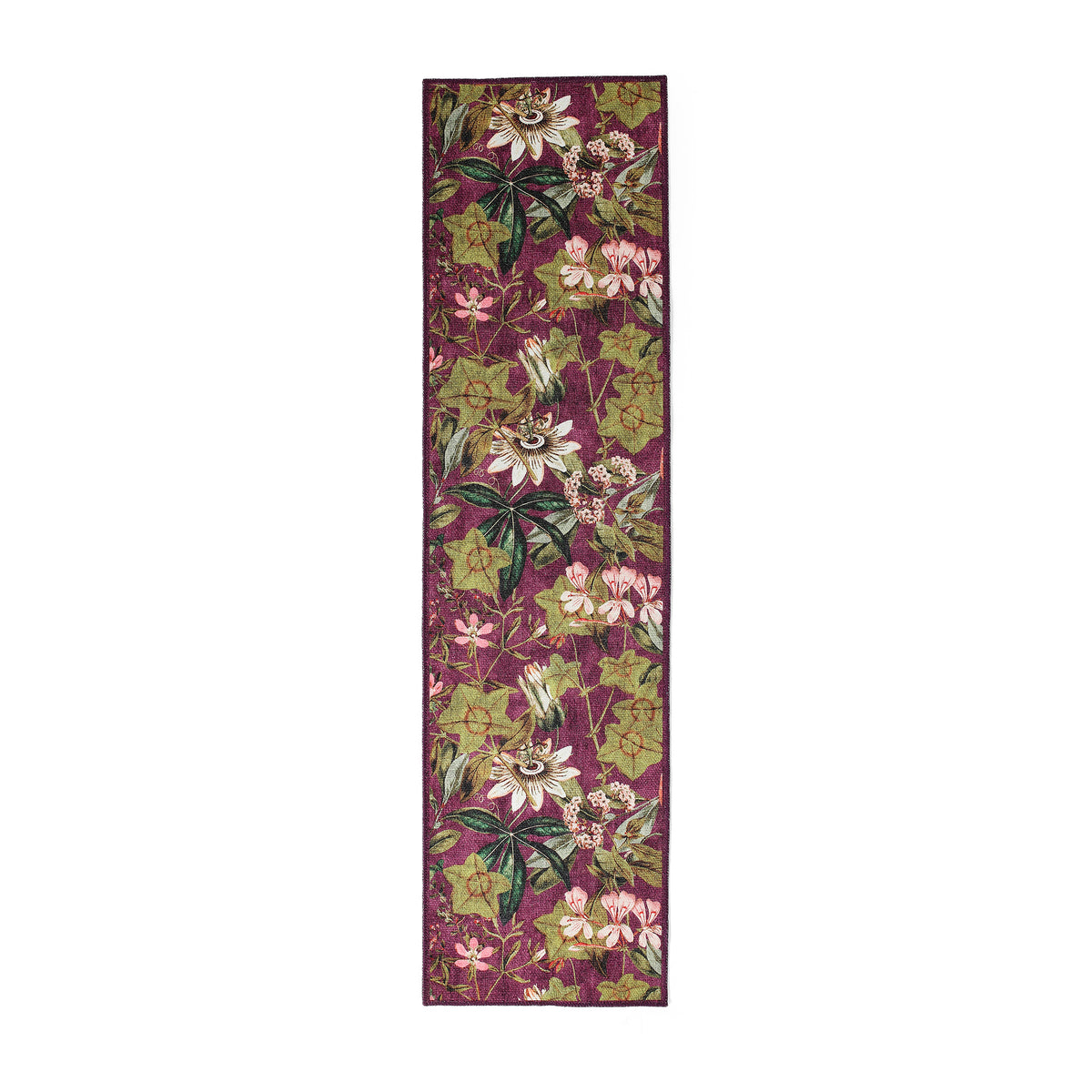 Clarke Clarke Passiflora Mulberry Washable Runner from Roseland Furniture