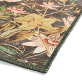 Clarke Clarke Passiflora Noir Washable Rug from Roseland Furniture