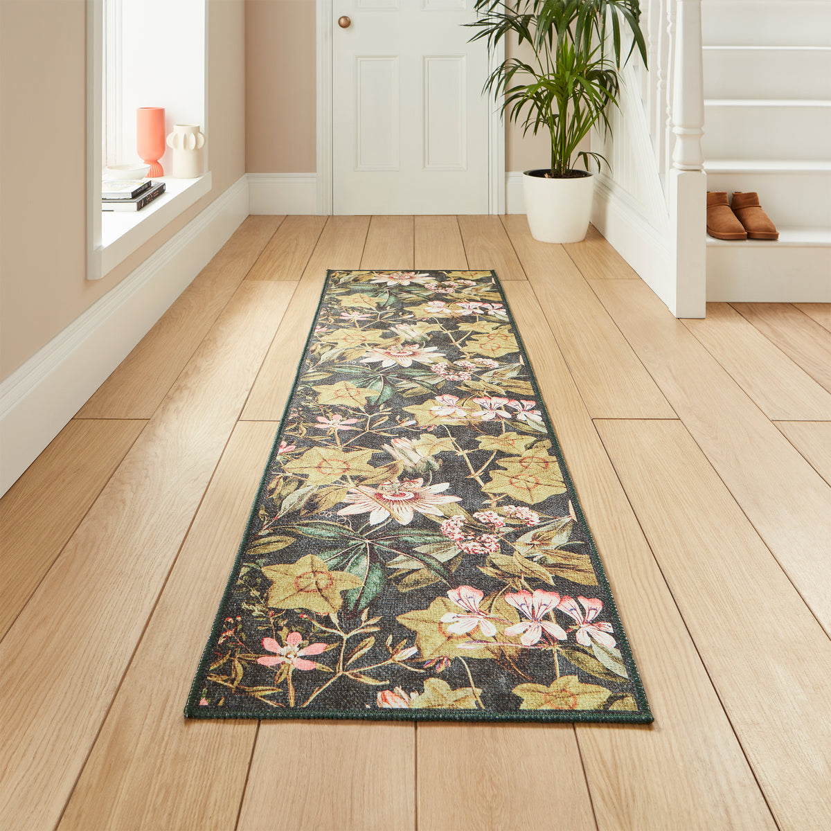 Clarke Clarke Passiflora Noir Washable Runner from Roseland Furniture